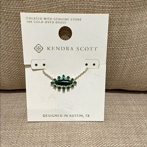 Kendra Scott Emerald and Gold Necklace